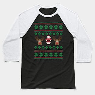 Santa and Rudolph Baseball T-Shirt